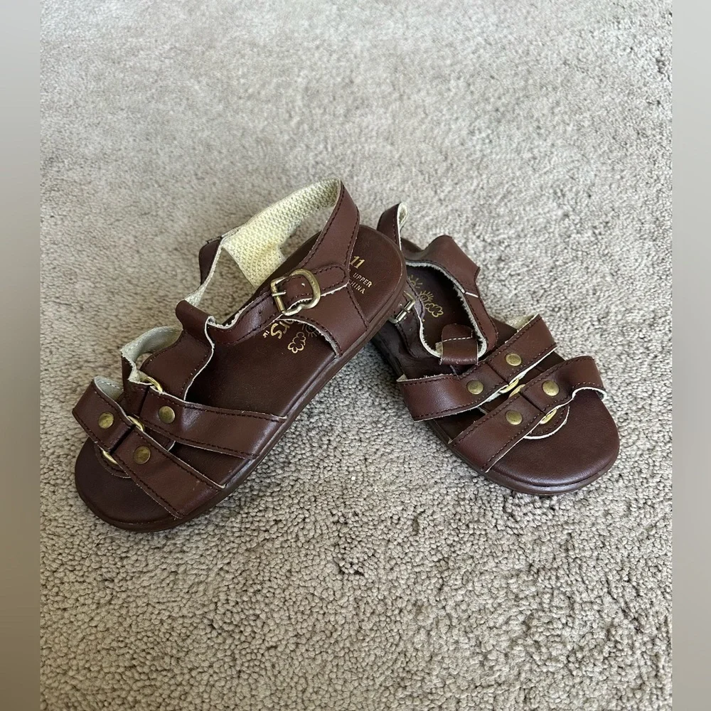 Kids Honors brown leather Sandals 11c
